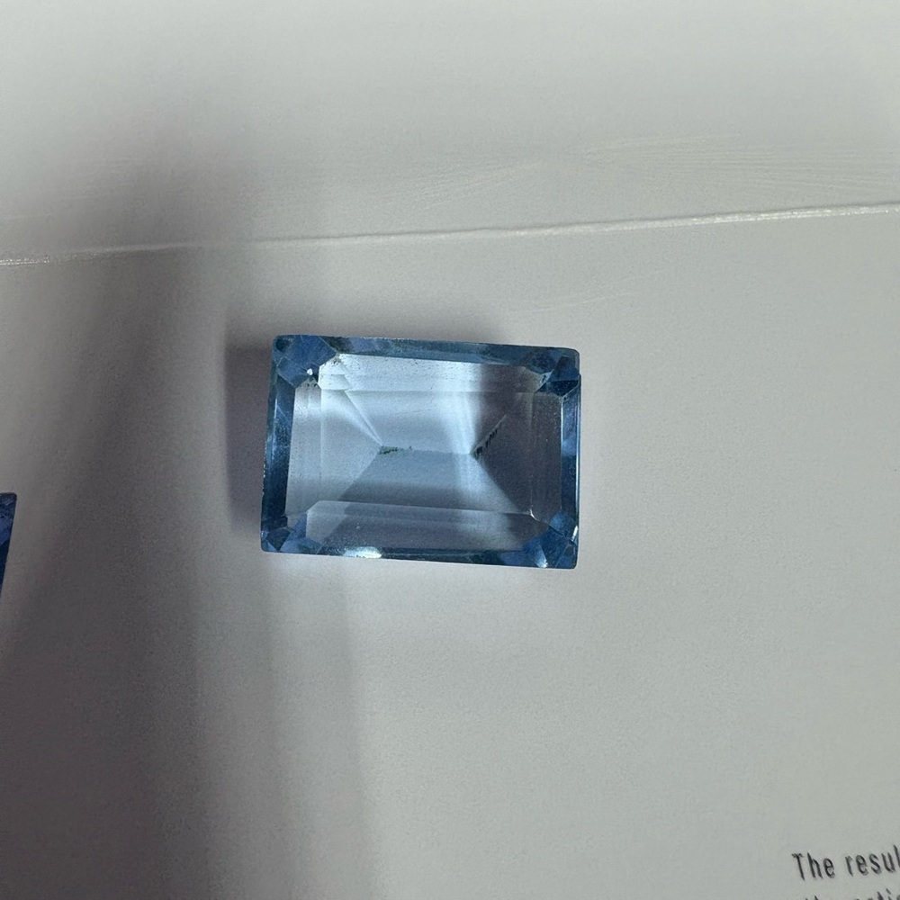 GIA Cert. Blue Lab Grown Quartz